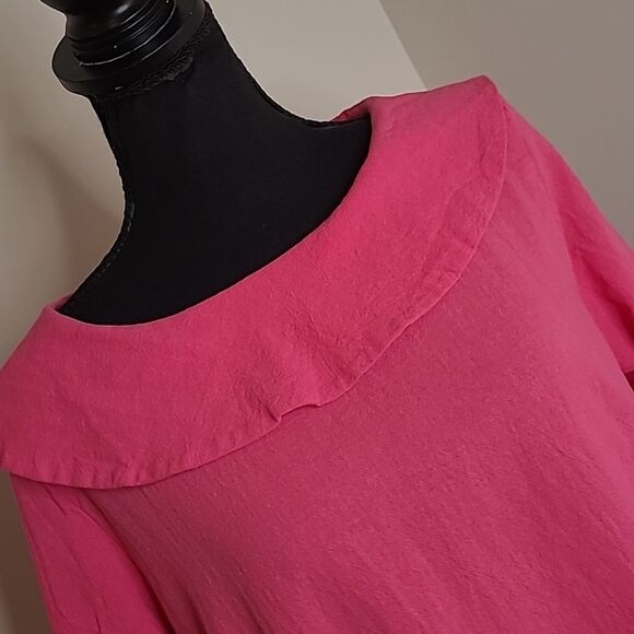 Hot pink midi dress 100% cotton - Picture 2 of 9